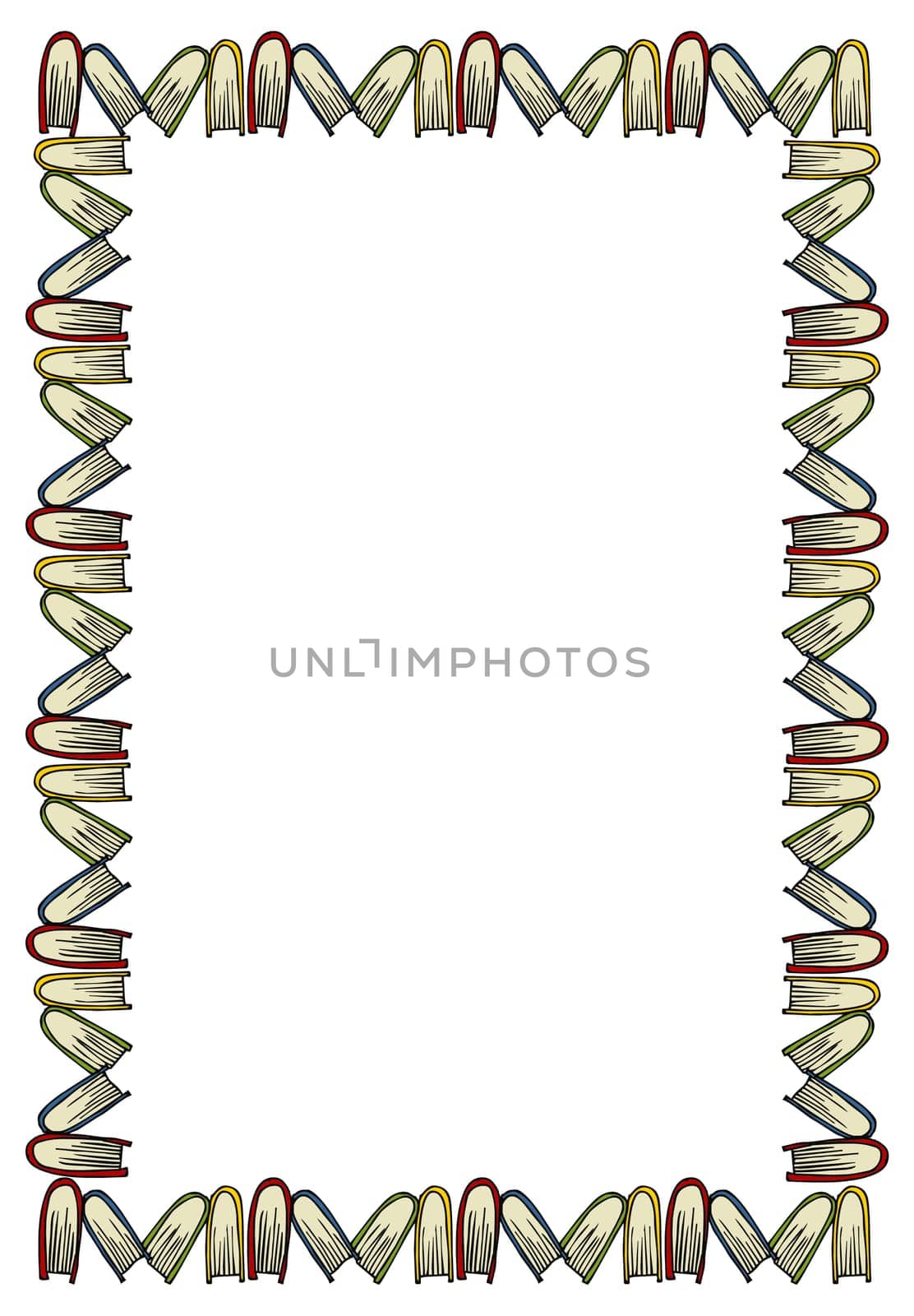 Frame shaped with closed books