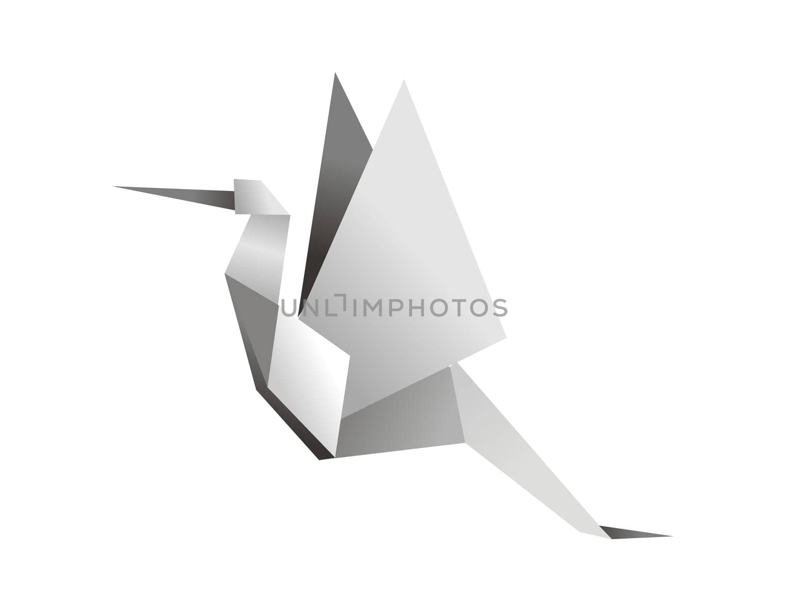 One Origami grey colors stork. Vector file available.