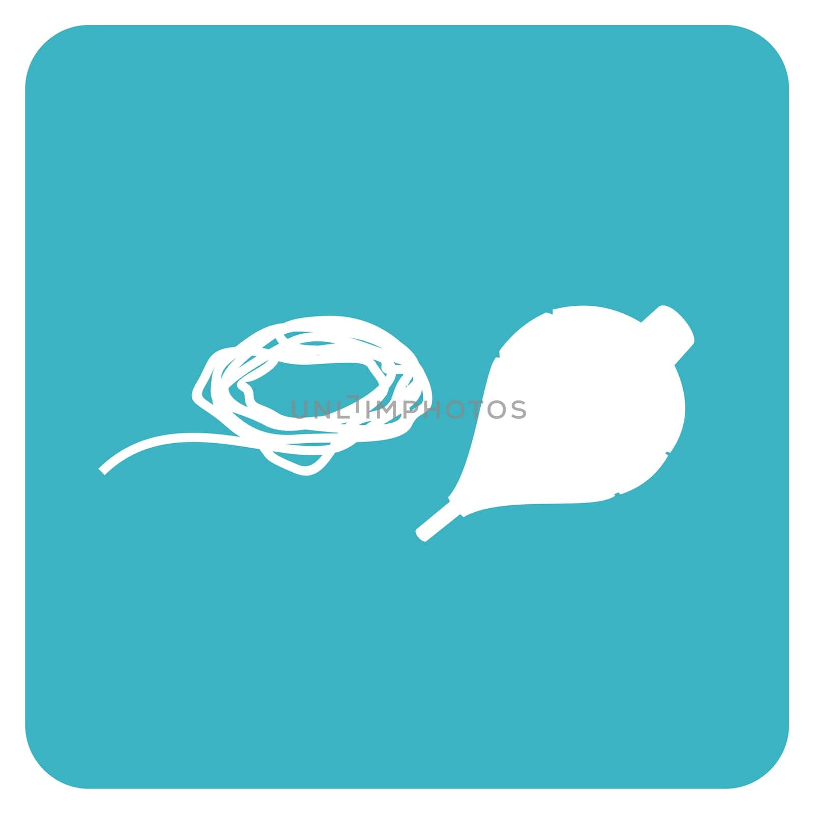Spinning top and rope icon over a rounded square. Vector file available.
