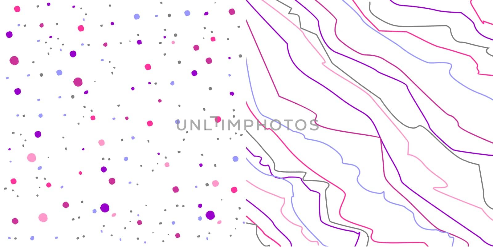Vector background pattern with dots and irregular lines over white background.