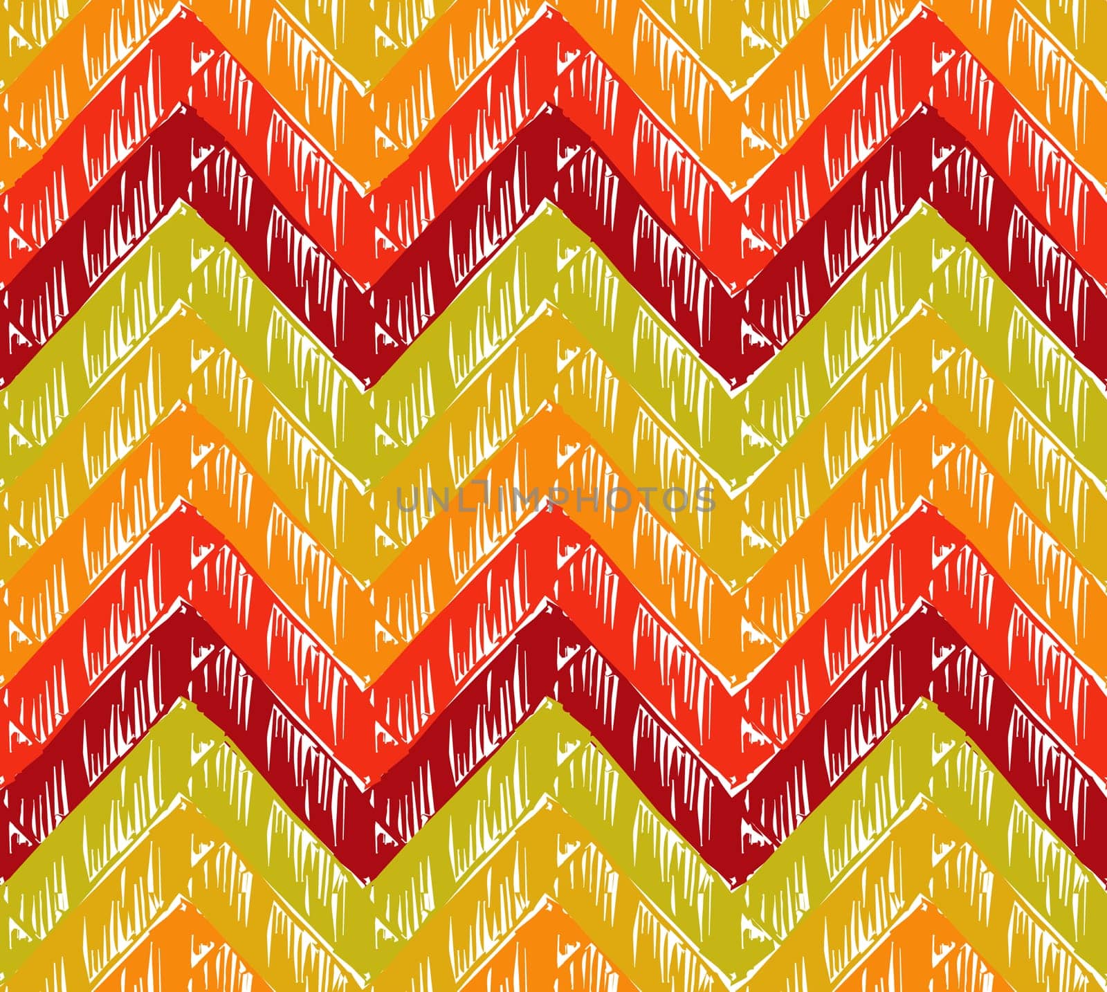Zigzag striped background. Warm tones. Vector available