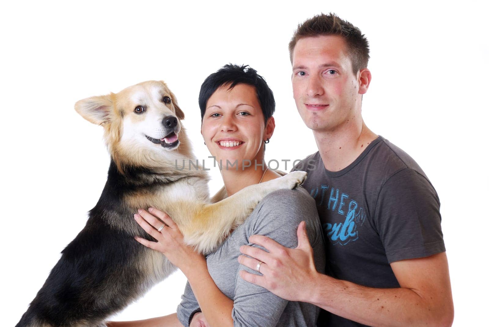 Young couple with dog