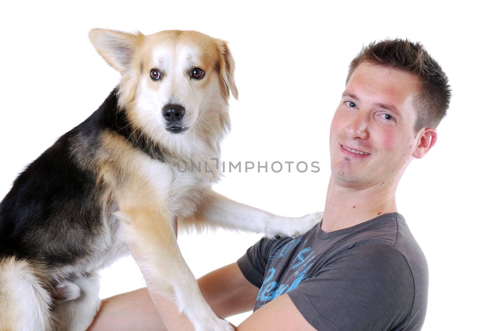 Young man with dog