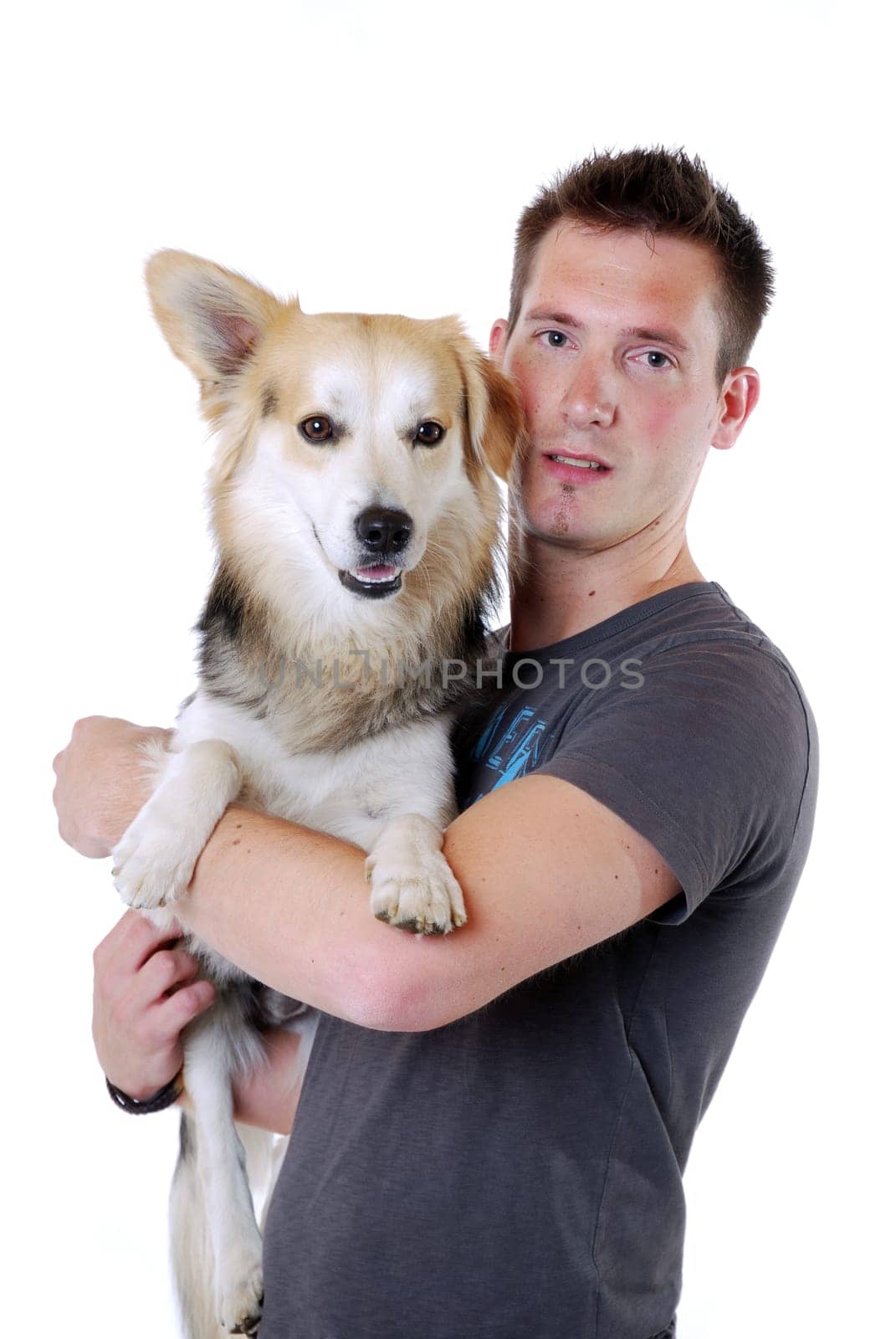 Young man with dog