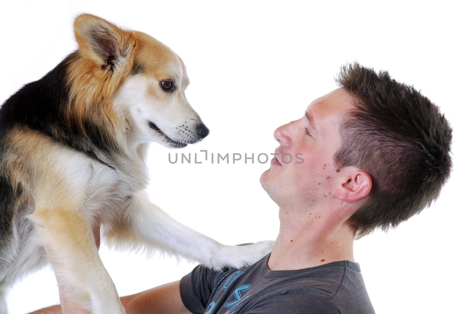 Young man with dog