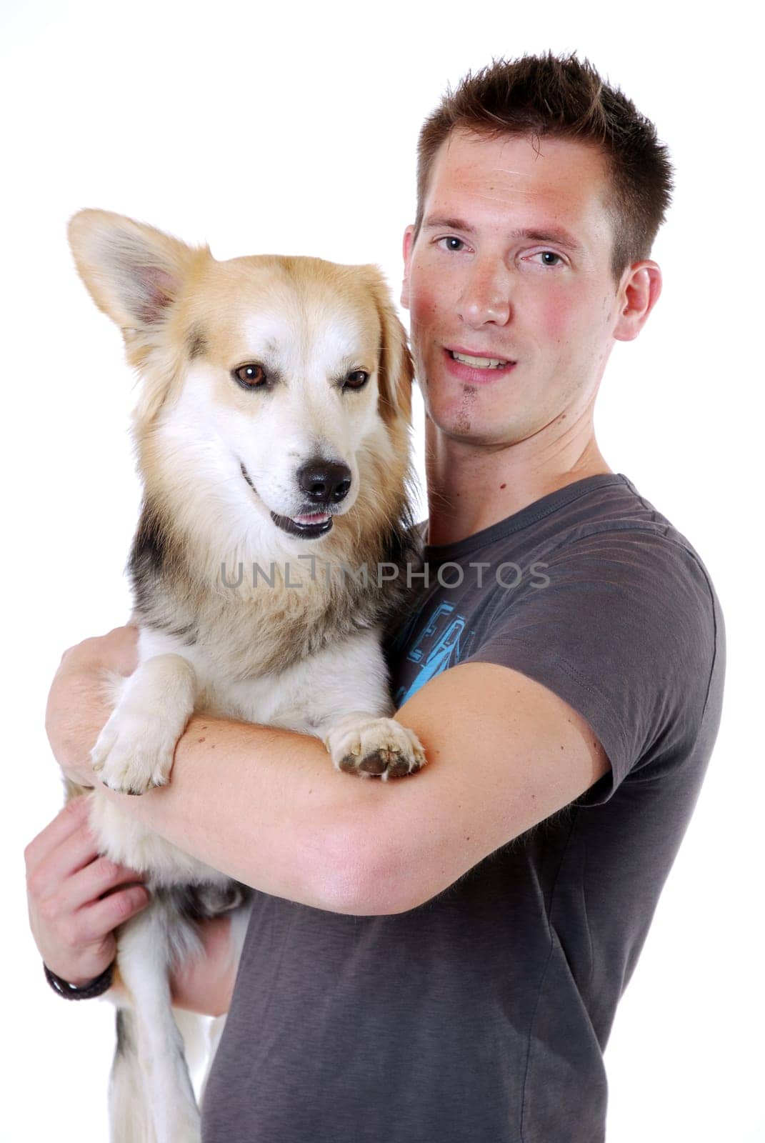 Young man with dog
