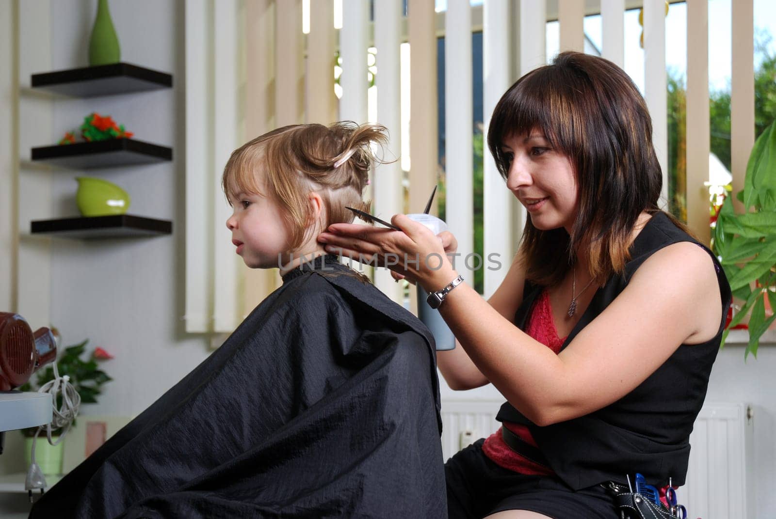 Girl at the hairdresser
