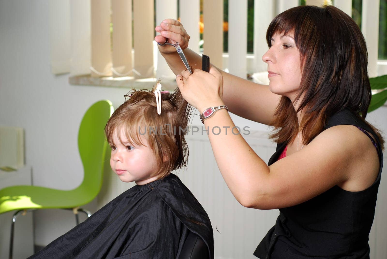 Girl at the hairdresser