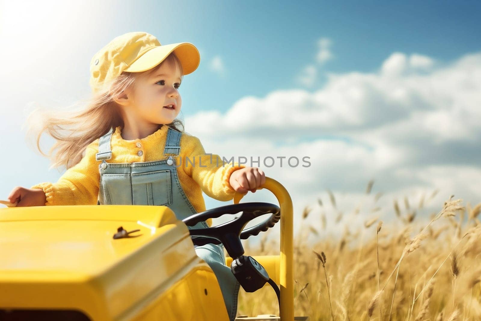 Happiness children field girl summer childhood happy little nature cute person by Vichizh