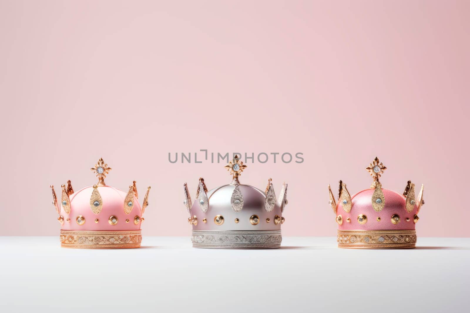 Three crowns as a symbol of the celebration of the Day of the Three Kings.
