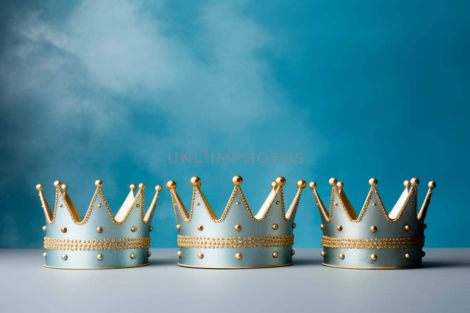 Three crowns as a symbol of the celebration of the Day of the Three Kings.