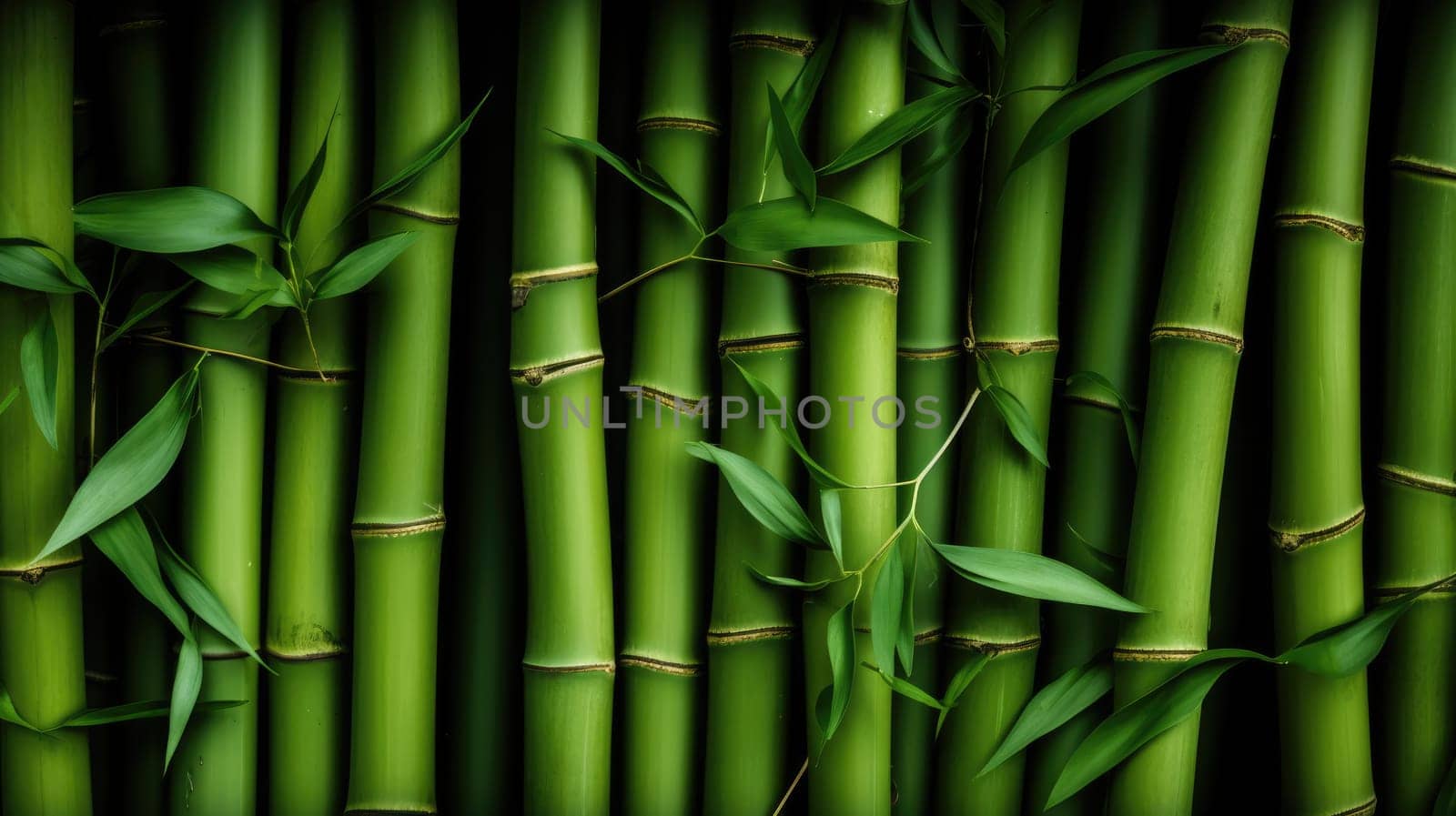 Green bamboo fence texture, bamboo background for design. AI