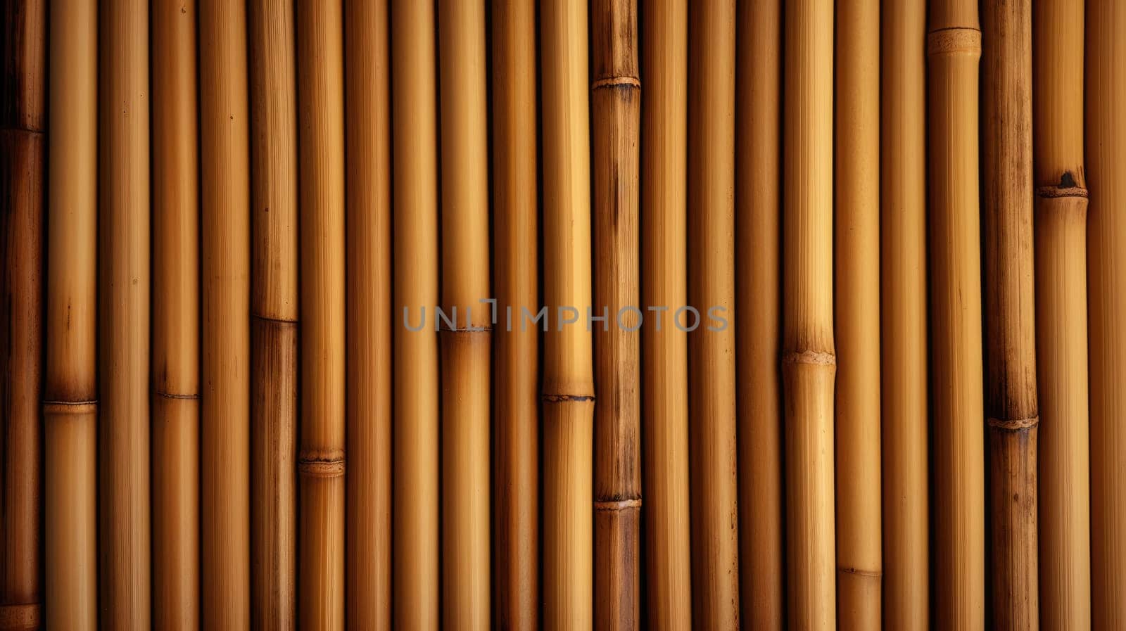 Yellow dry bamboo texture background for interior or exterior design. AI