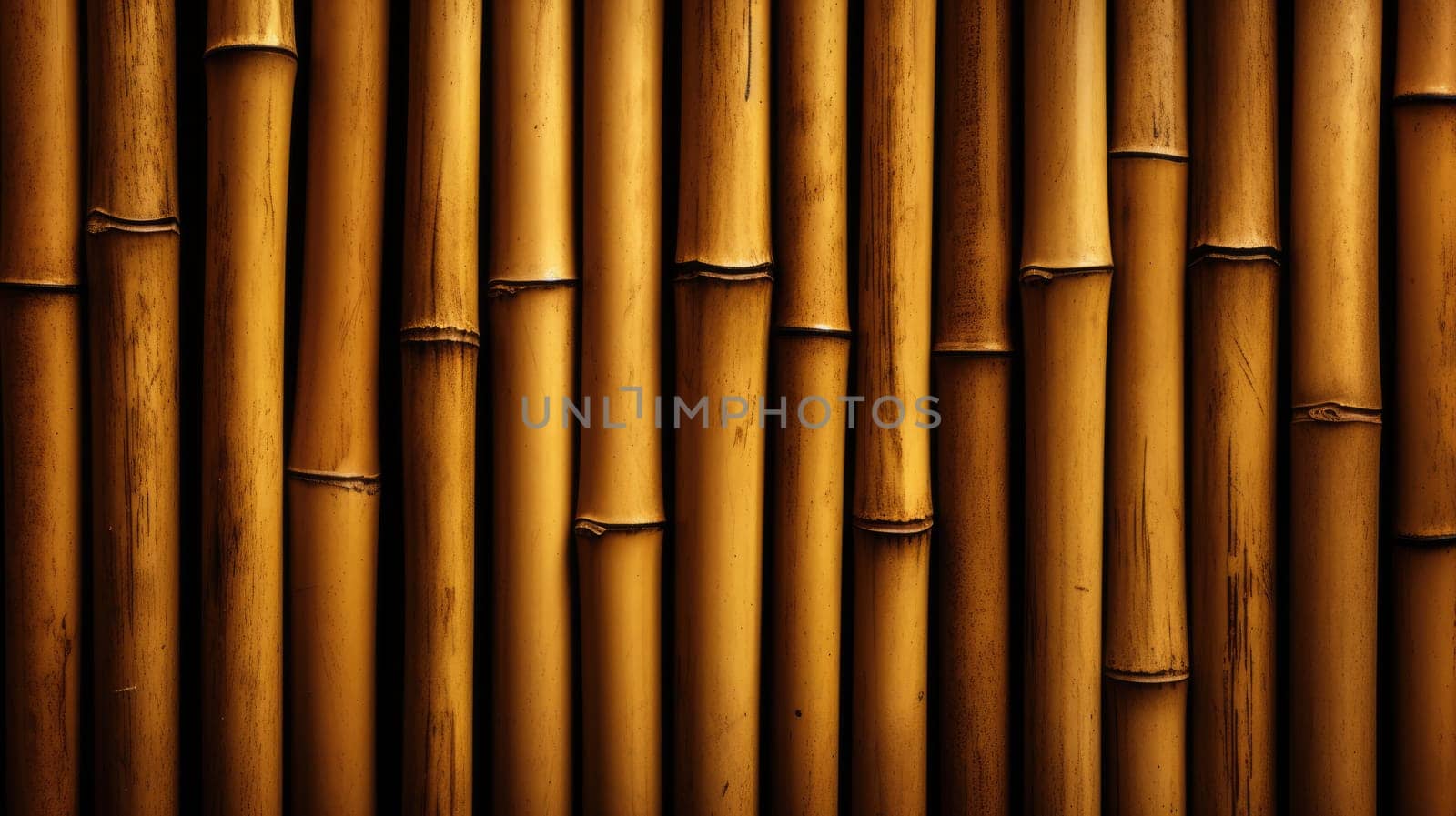 Yellow dry bamboo texture background for interior or exterior design. by natali_brill