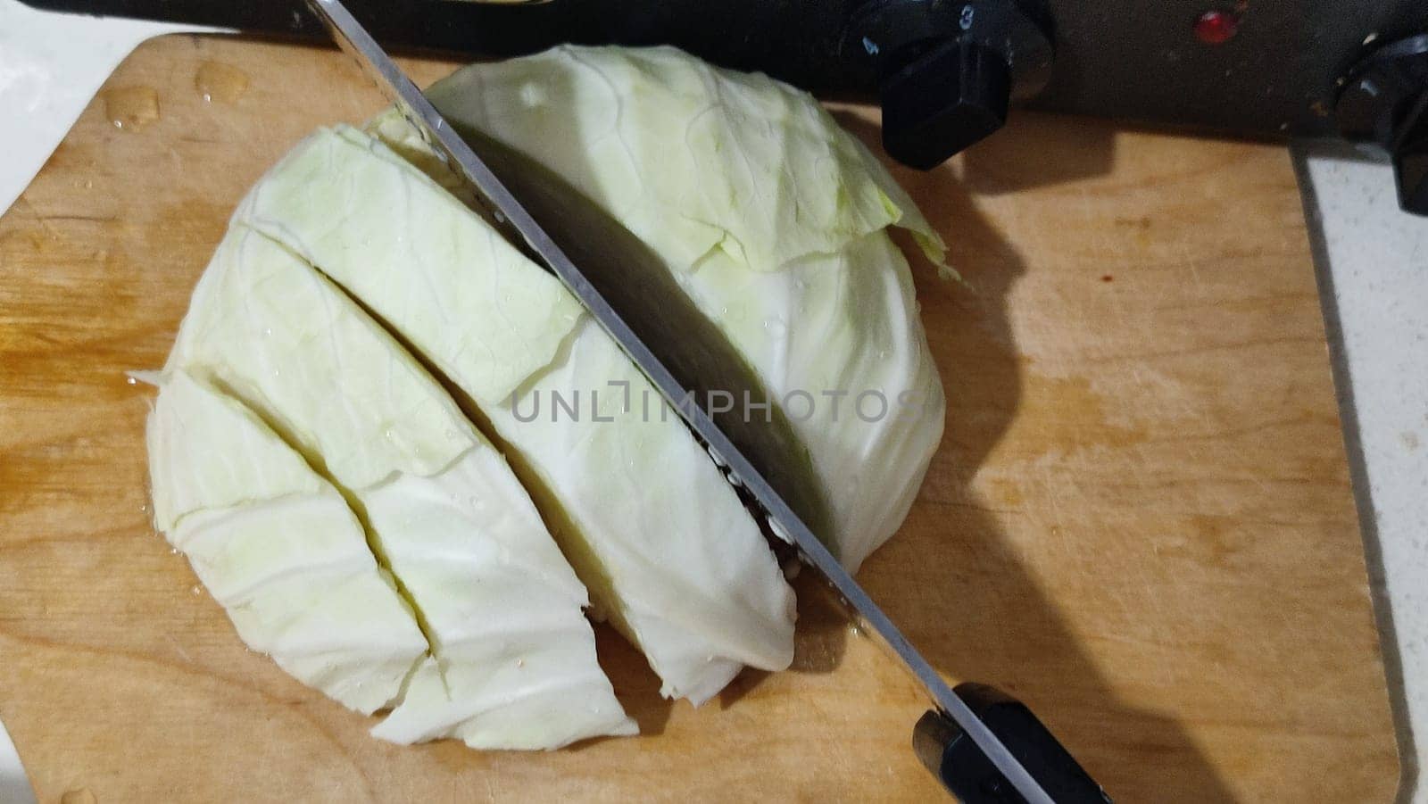 white cabbage cut for salad or soup, food fresh vegetables. High quality photo