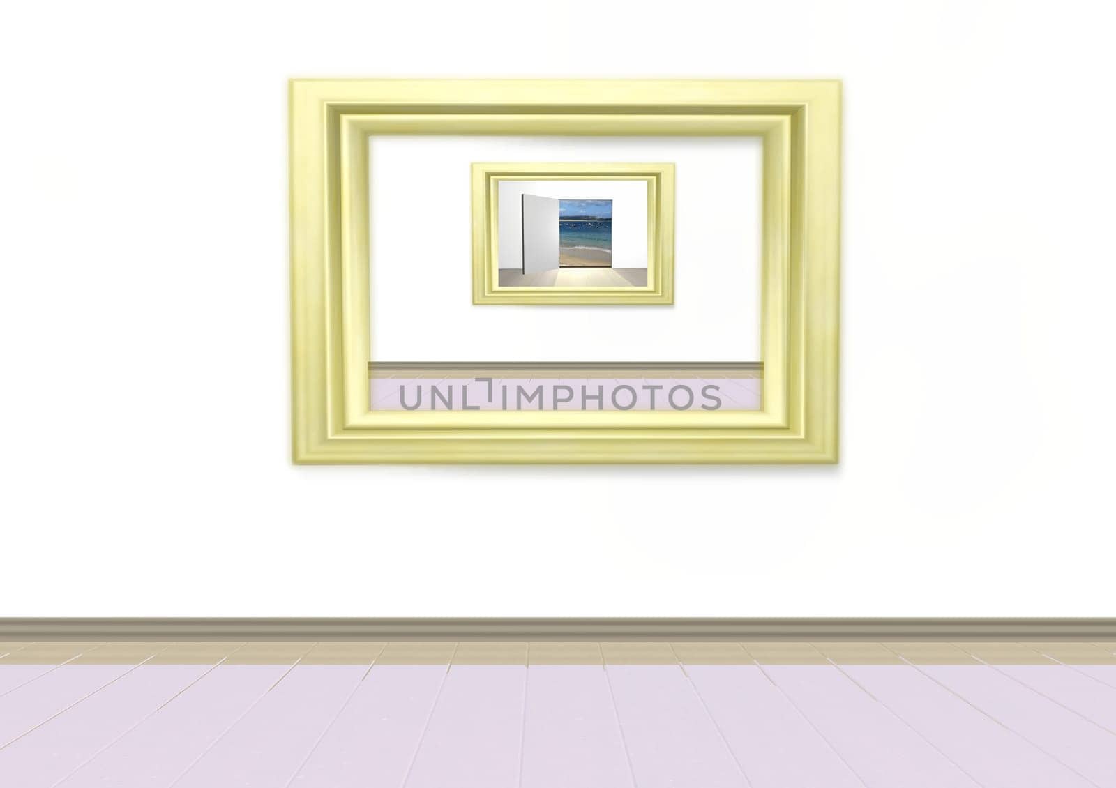 room with picture frames