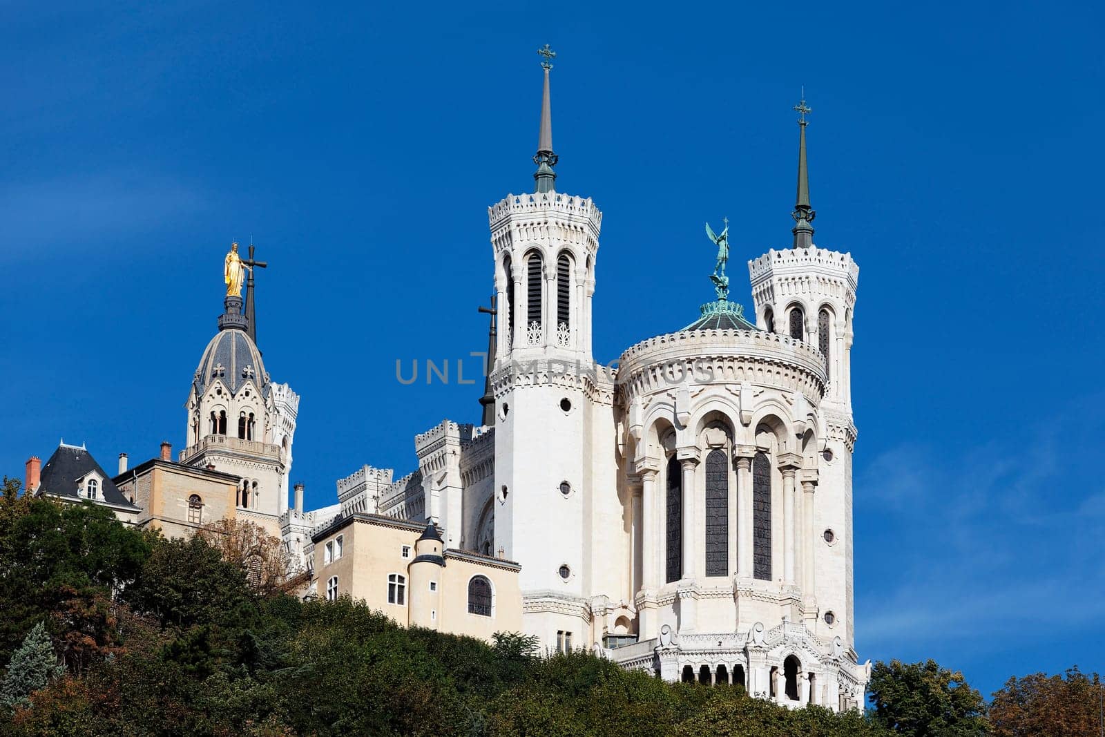 Lyon Cathedral in the big blue sky