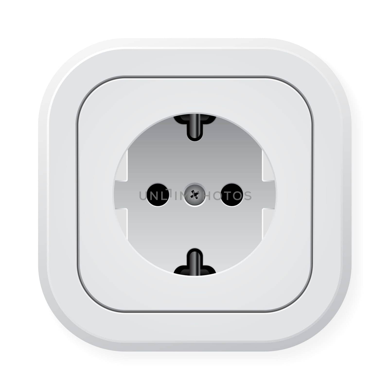 Realistic illustration power outlet. Vector illustration on white background
