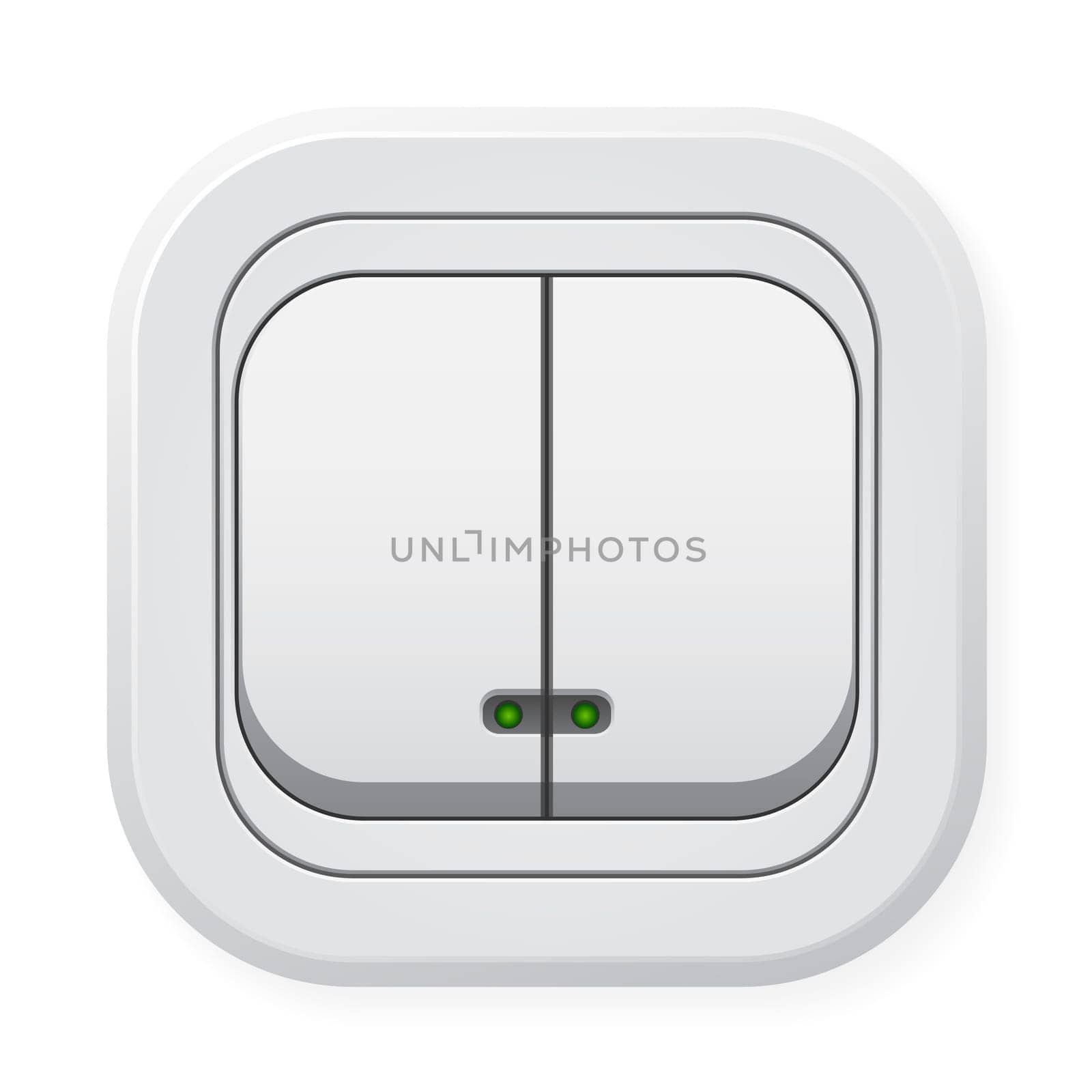 Double light switch. Illustration on white background