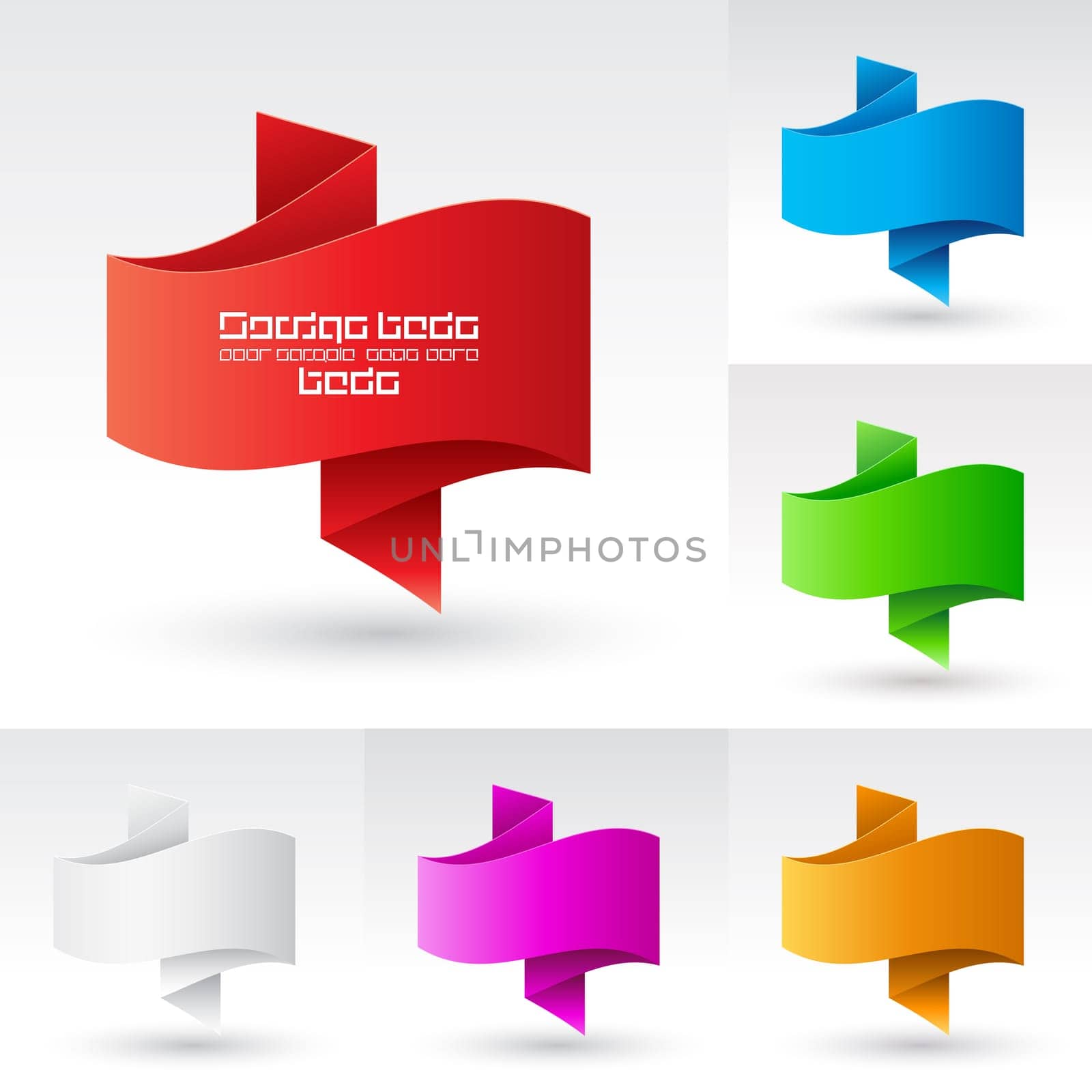 Wave Banners set. Illustration on white background for design
