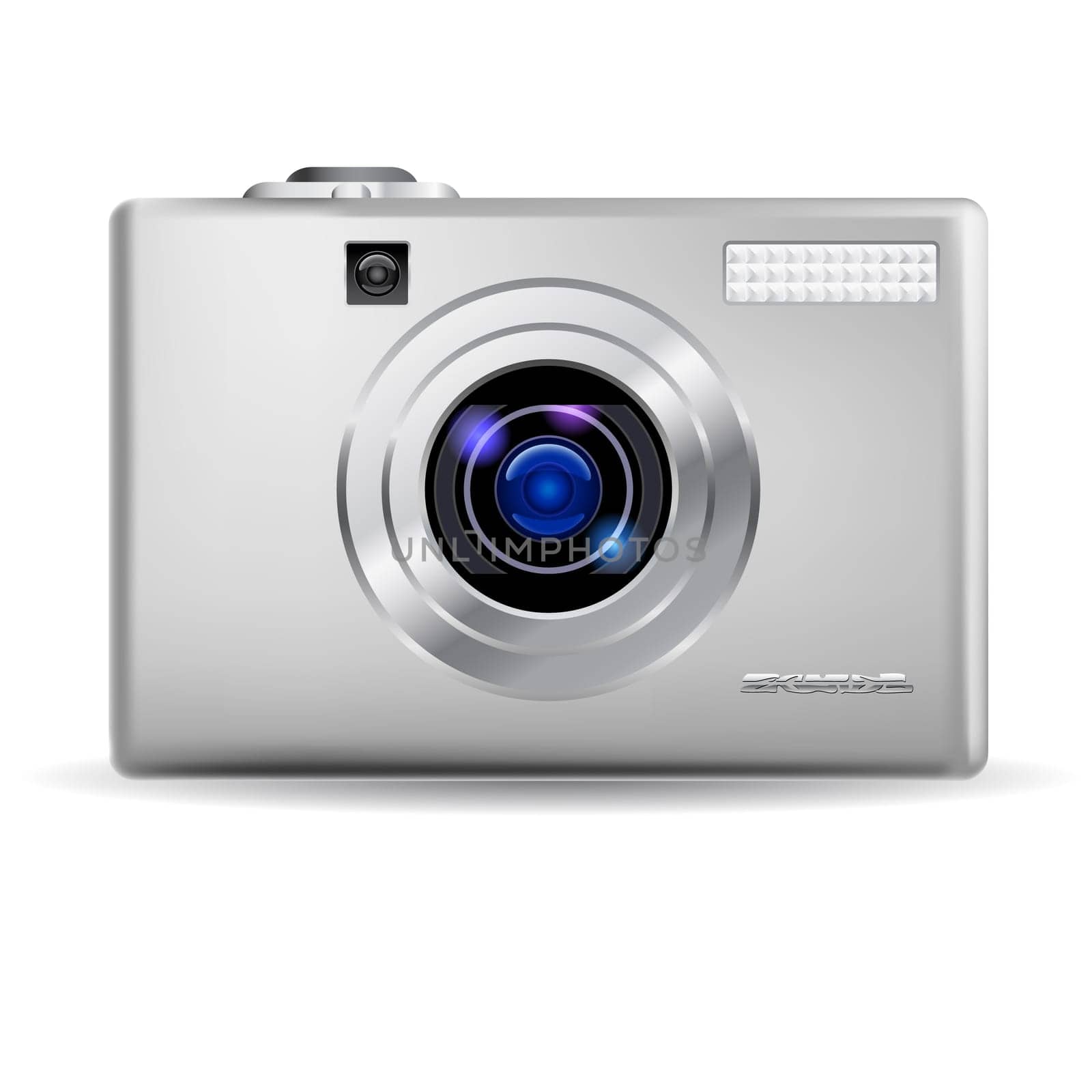 Simple digital camera. Illustration on white background