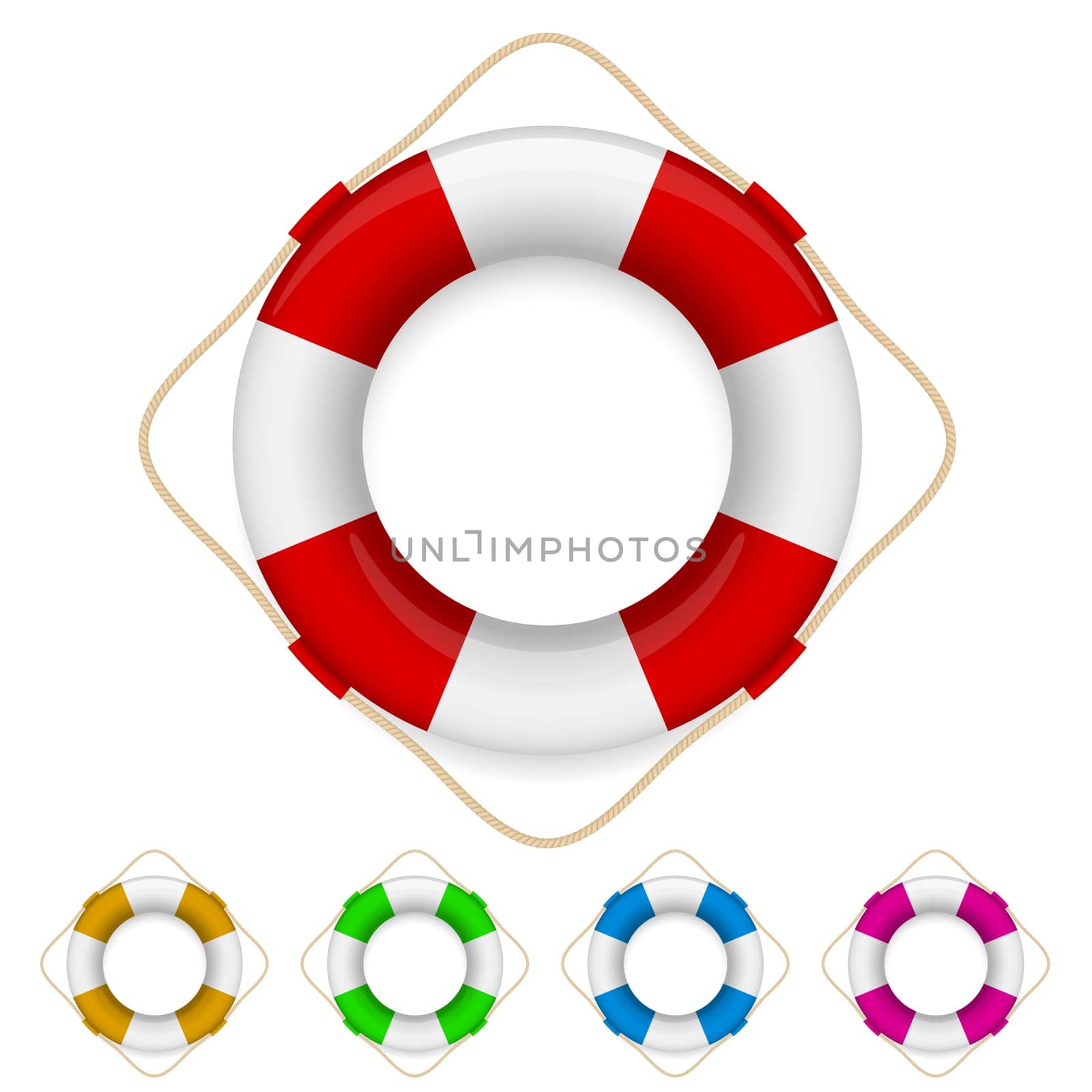 Set of life buoys. Illustration on white background