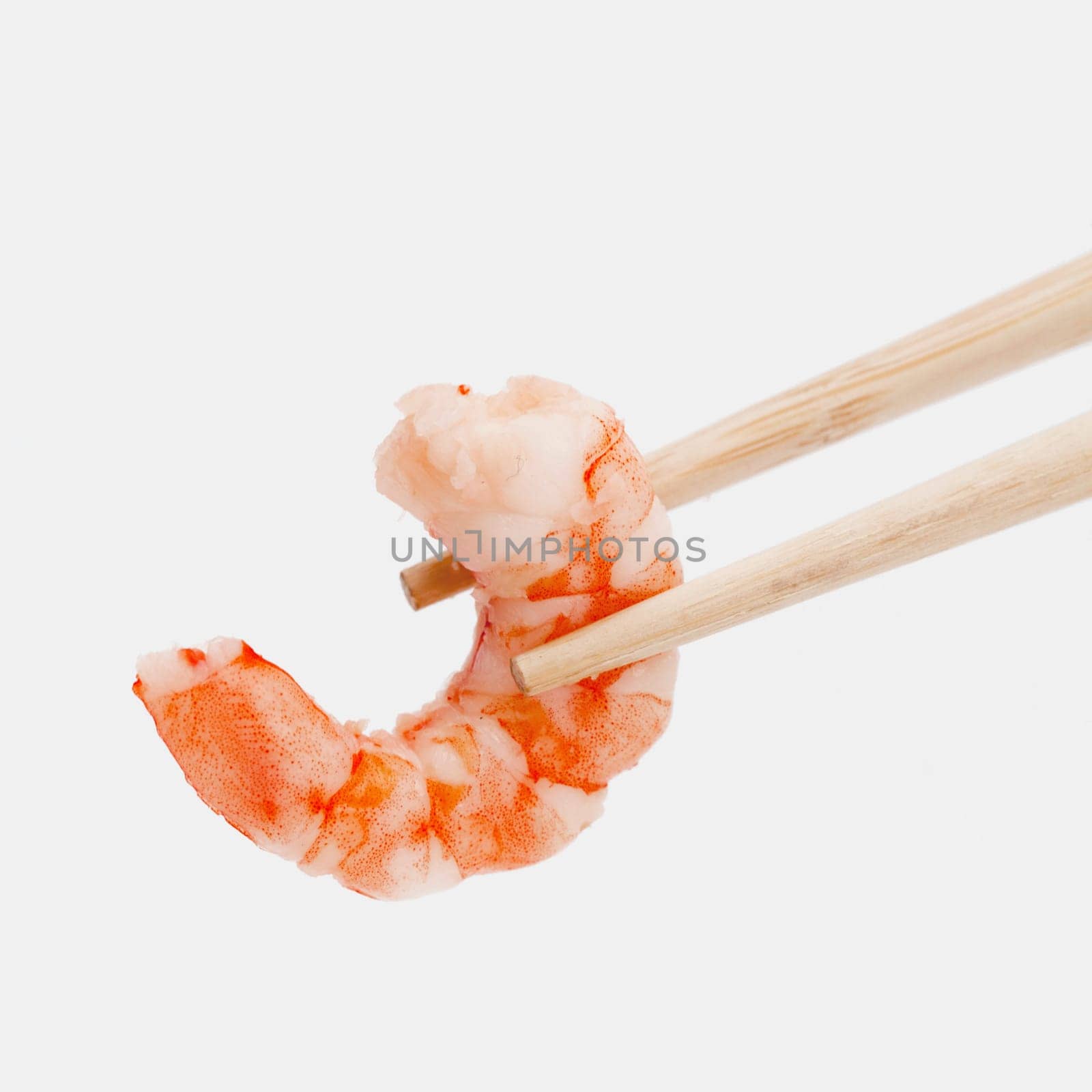 Shrimp with chopsticks