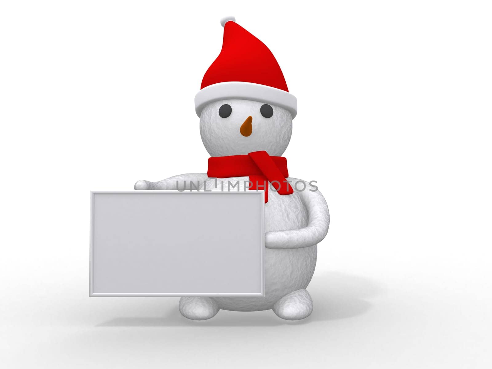 snowman with Santa Claus hat