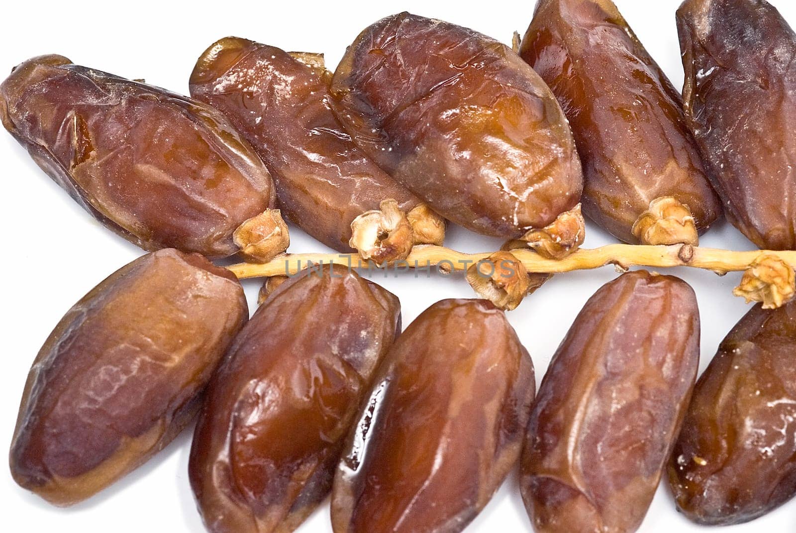Date fruit isolated over a white background.