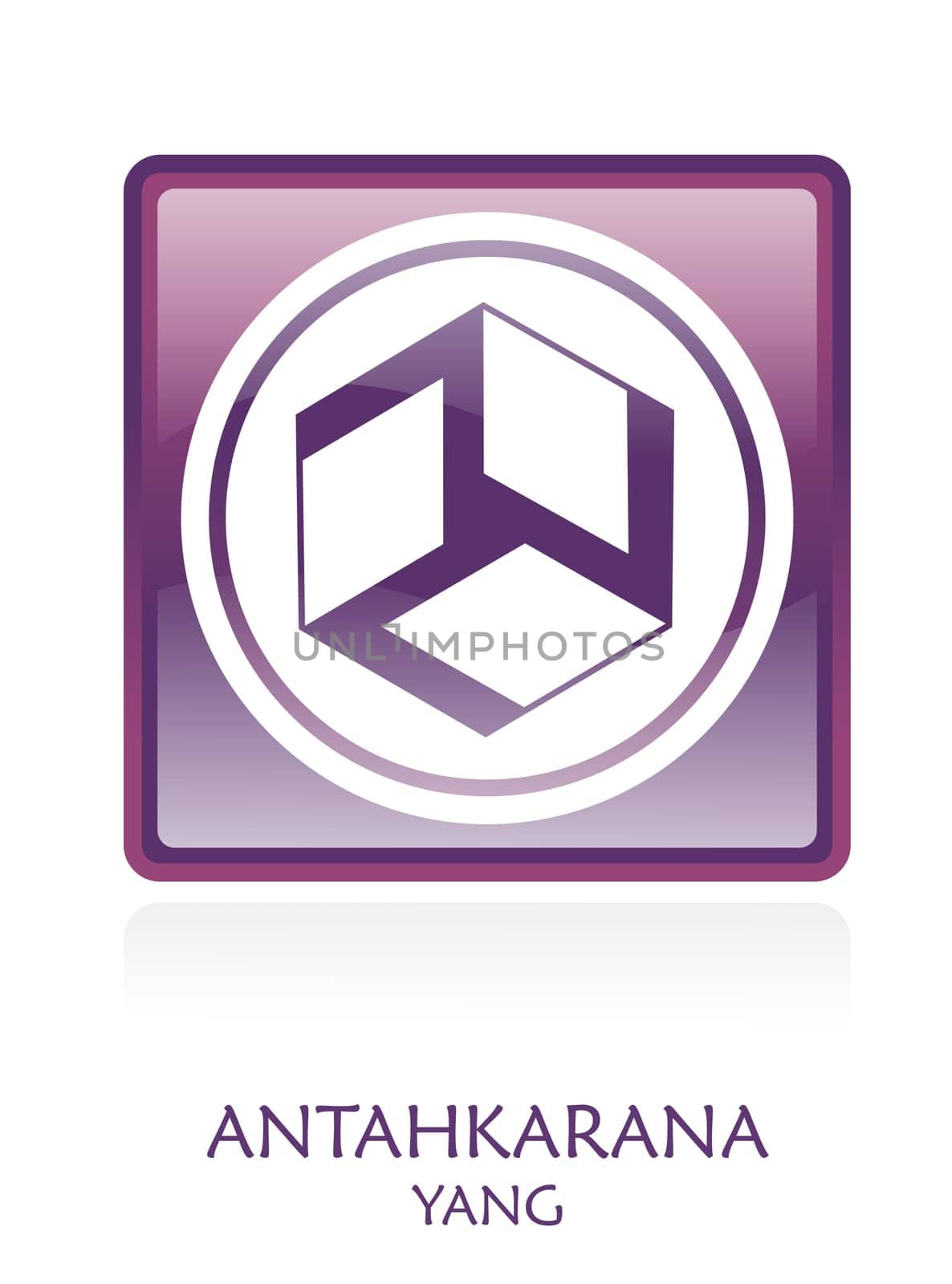Antahkarana YANG icon Symbol in a violet rounded square.
