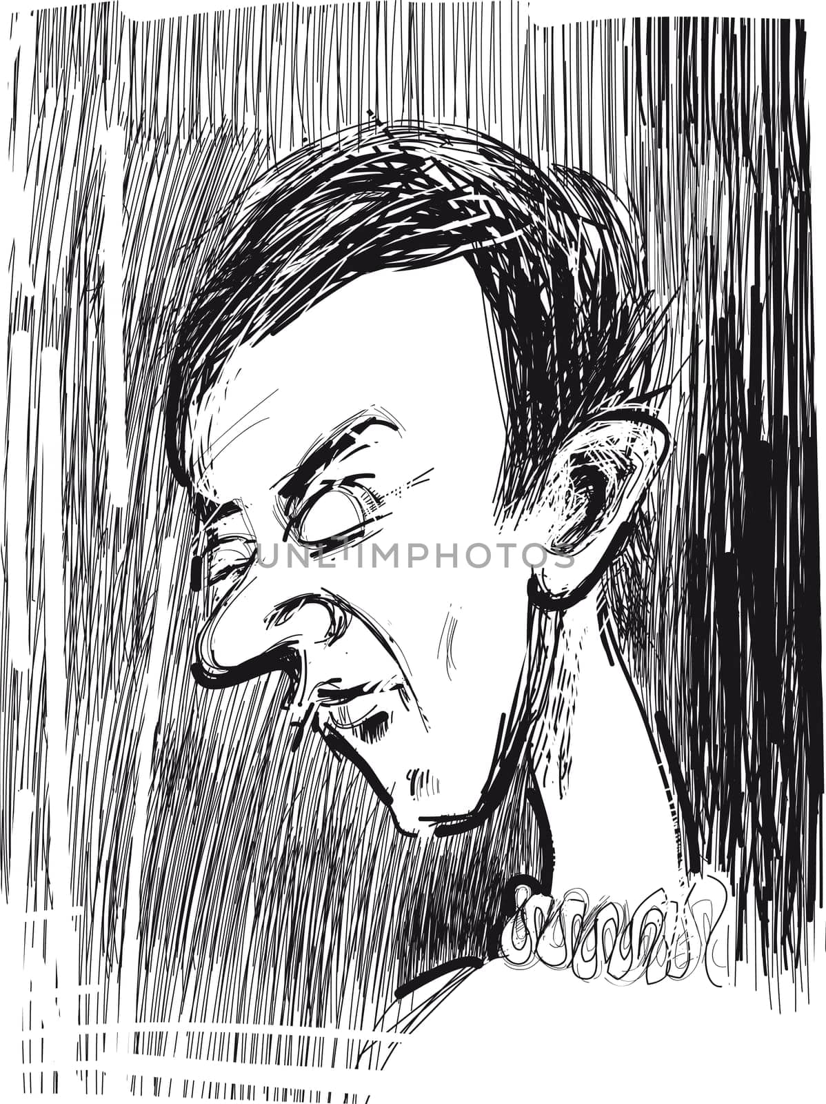 Young man sketch illustration