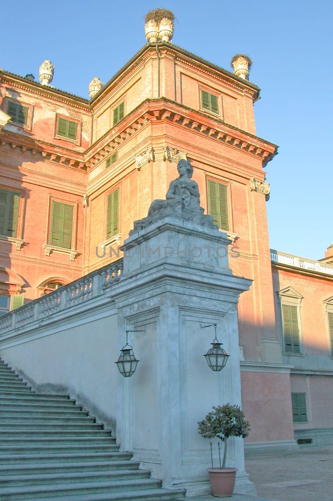 Castello di Racconigi baroque castle in Piedmont, Italy