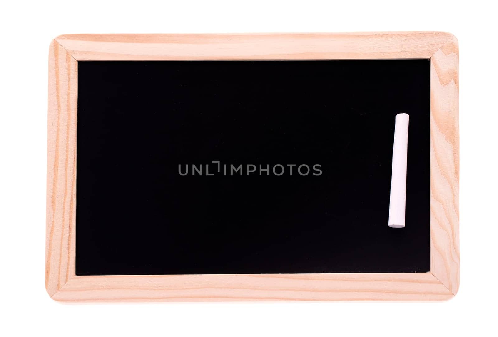 Child&#039 s Mini Chalkboard with a chalk on it against the white