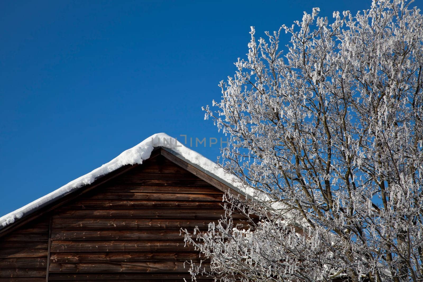 Barn in the snow / winter