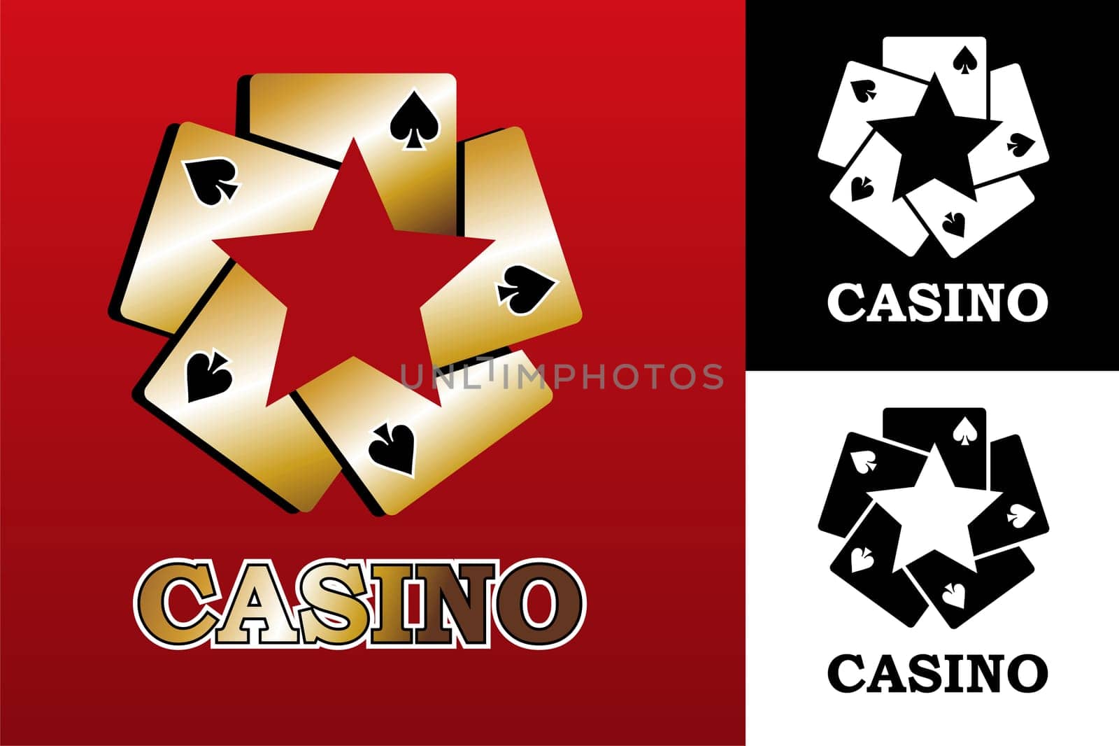 Four aces. Casino Poker Cards on black background. Vector available