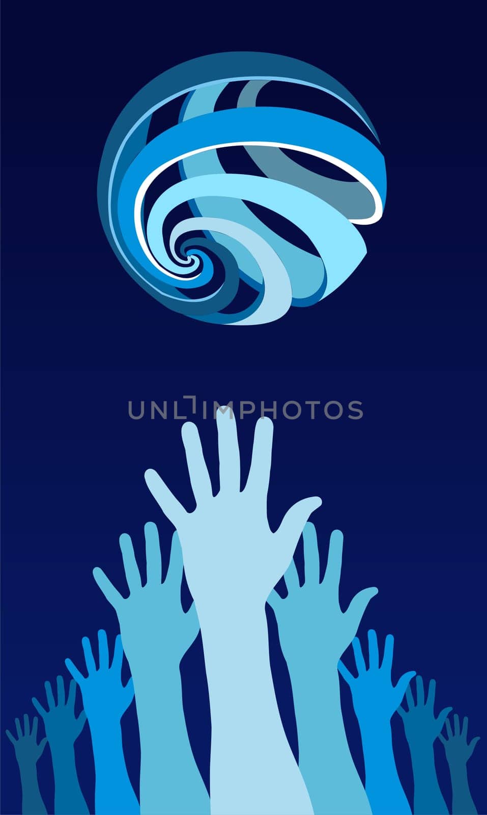 Trying to reach harmony in the world. Vector file available.