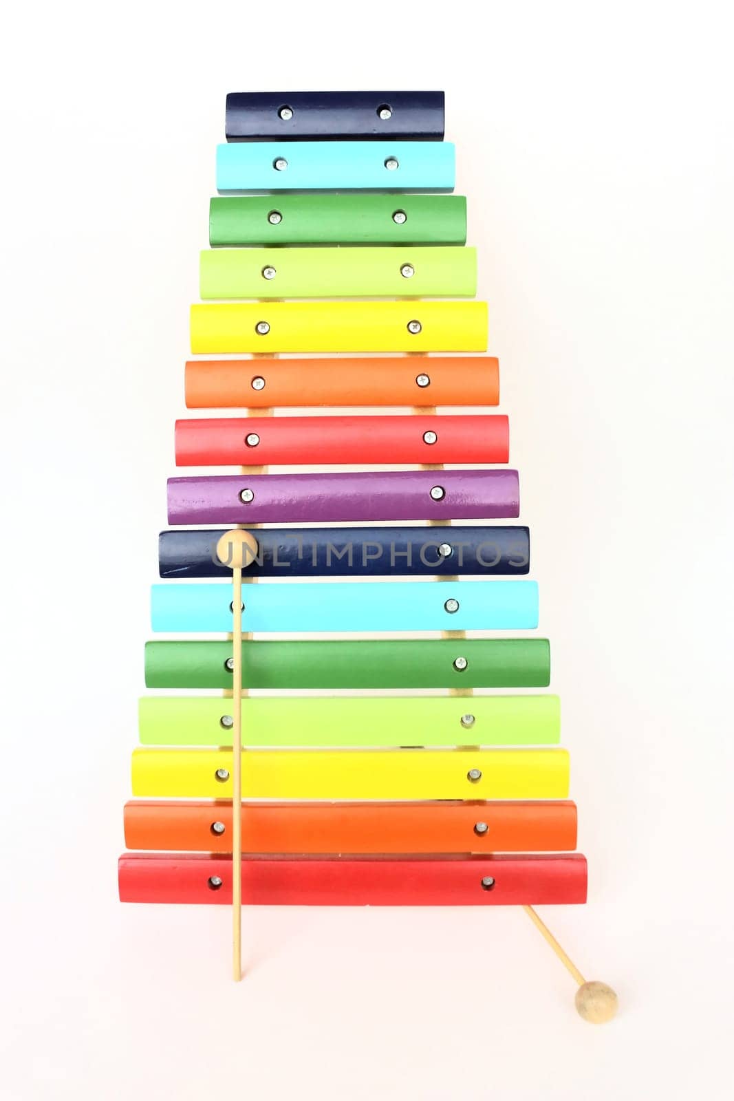 Toy colorful xylophone, isolated