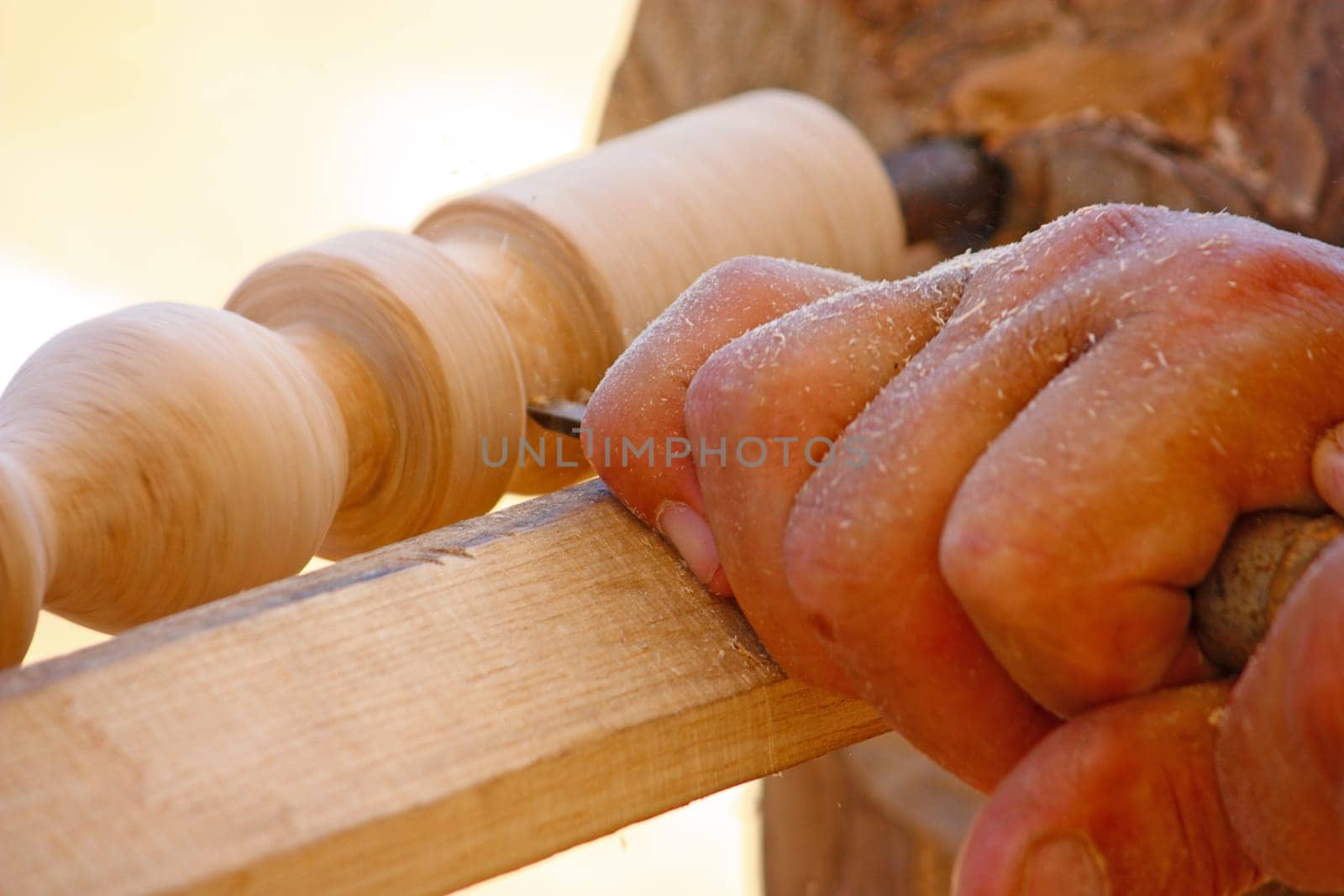 Renaissance Fair, Bjelovar, Croatia, crafts in the old way, carpentry, turning wood