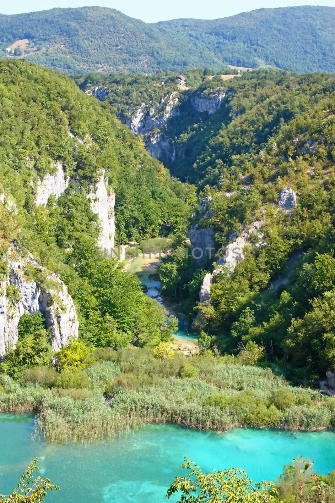 Canyon River Plitvice in the Plitvice Lakes in Croatia