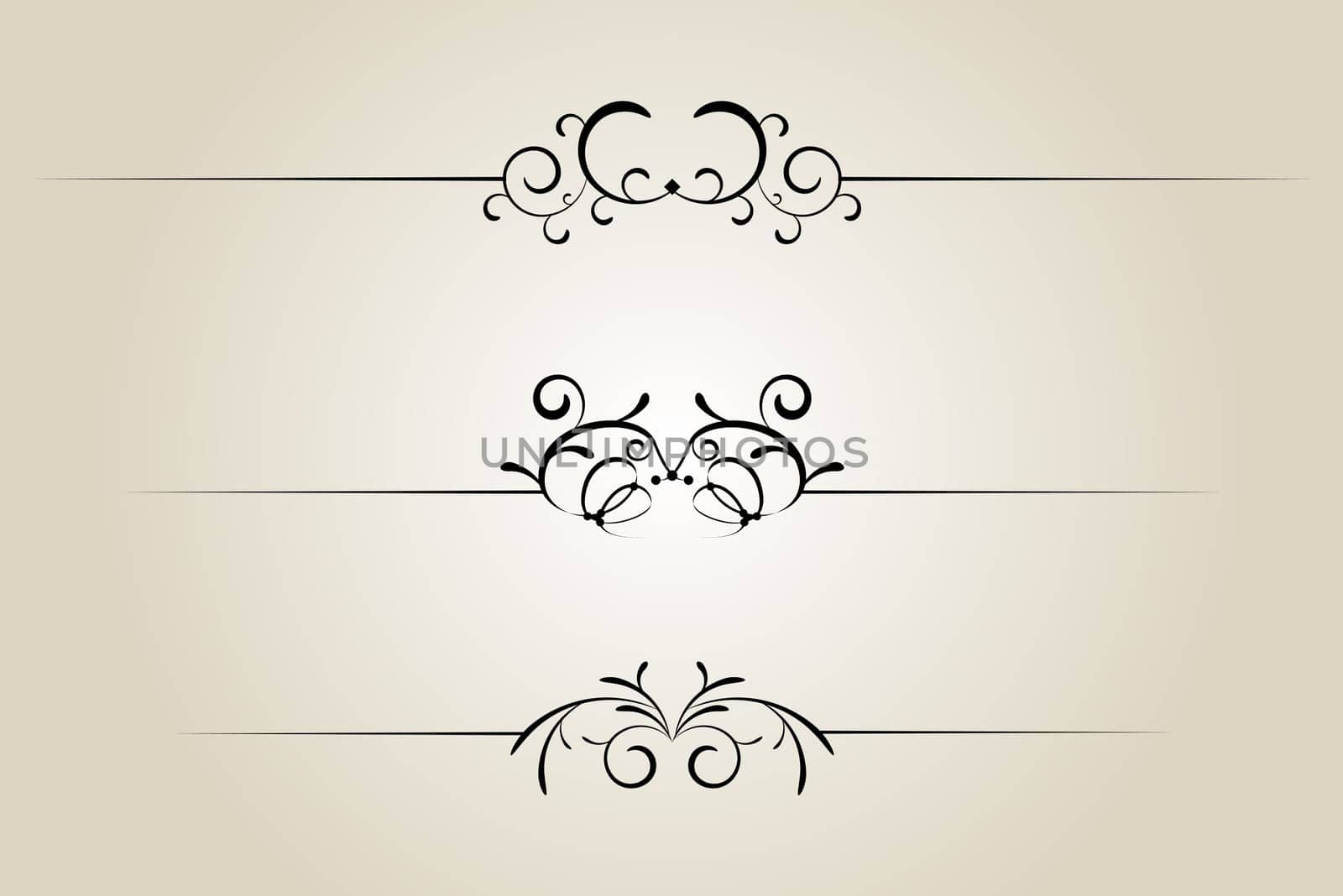 Ornamental rule line, page rule assortment
