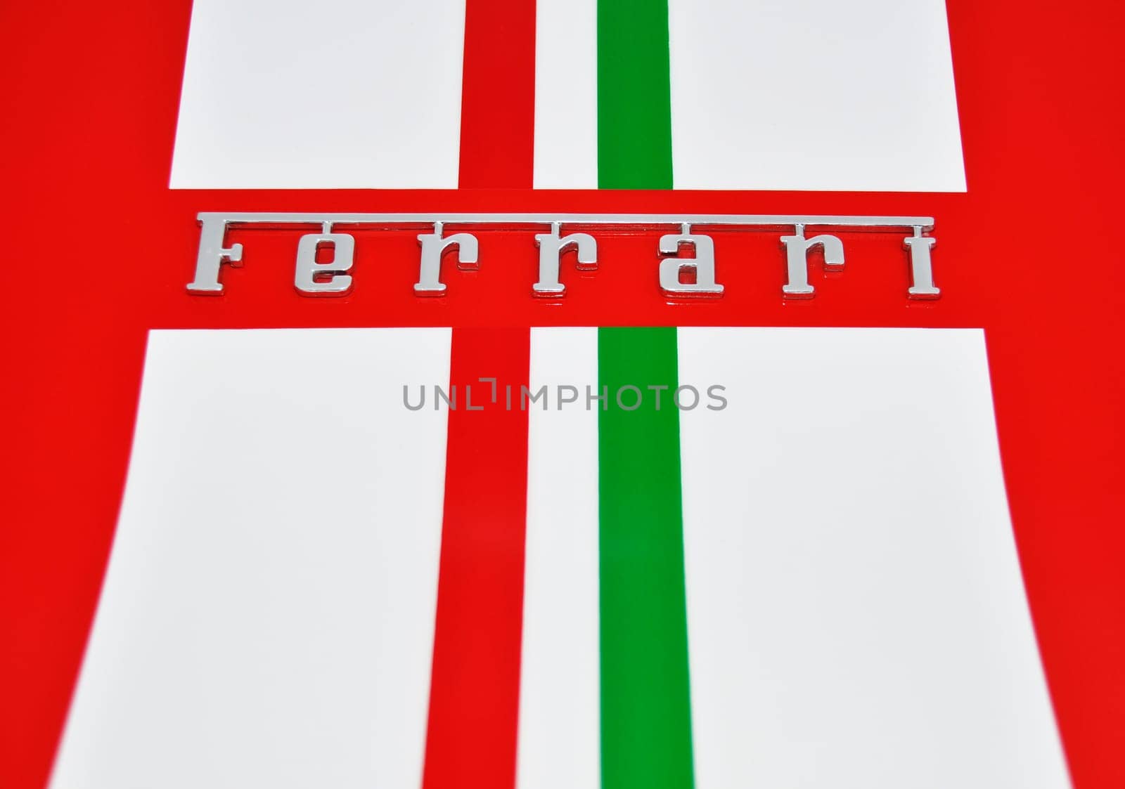 Ferrari sign and Italian flag stripes