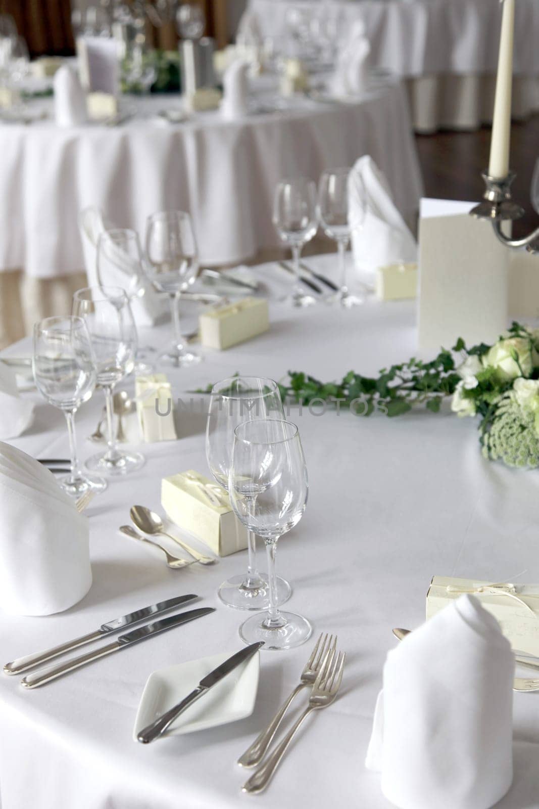 Festive table in the restaurant - upright format