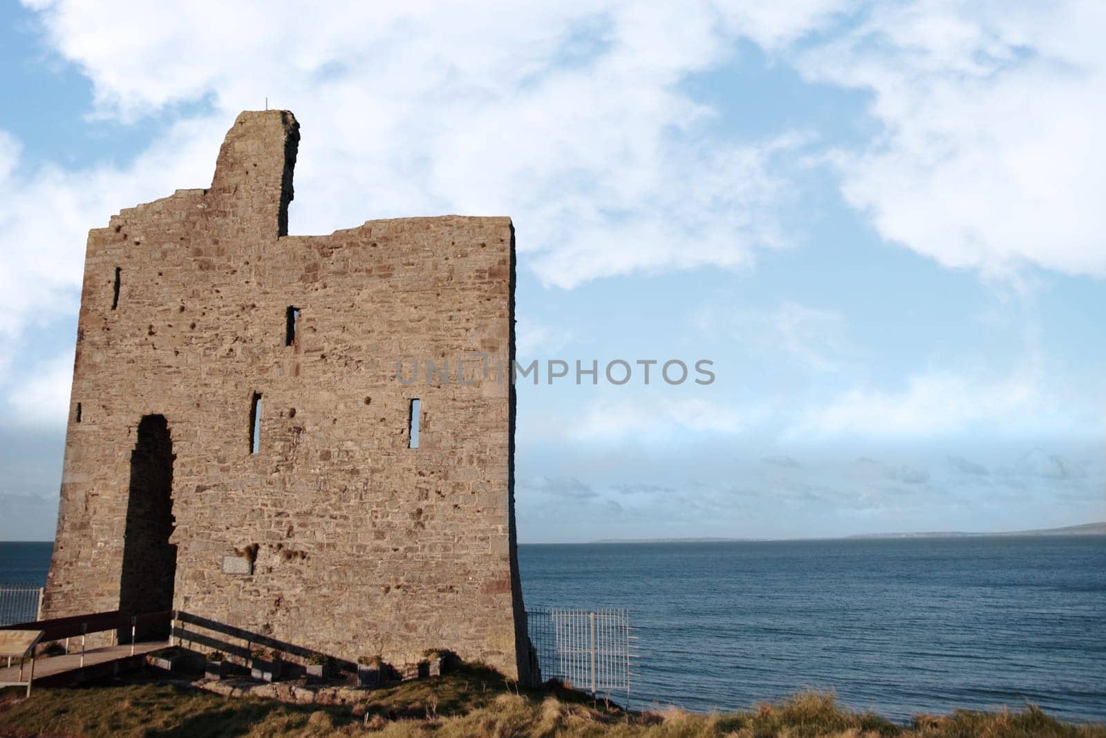 the bridge, to the old ruin of a castle in ballybunion