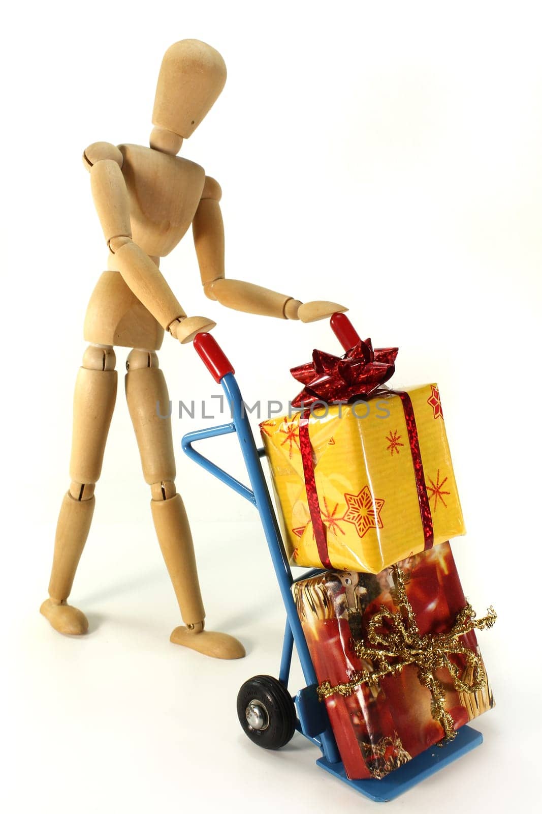 Colorful Christmas Gifts on a Sack Truck