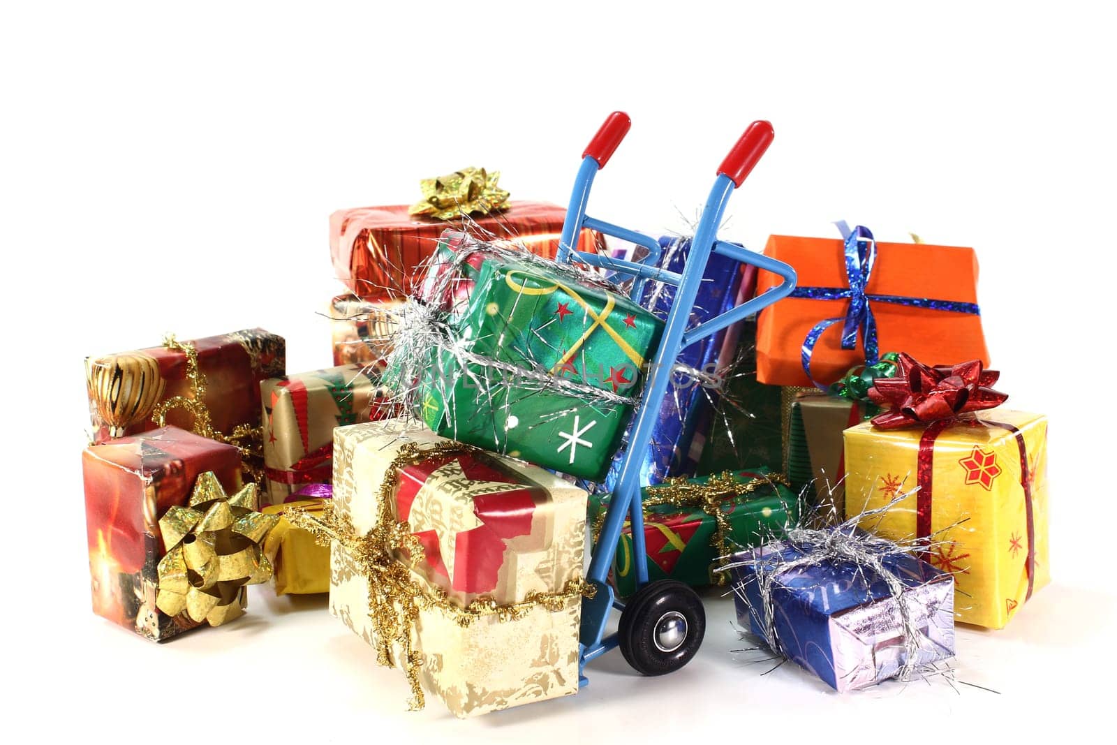 Colorful Christmas Gifts on a Sack Truck