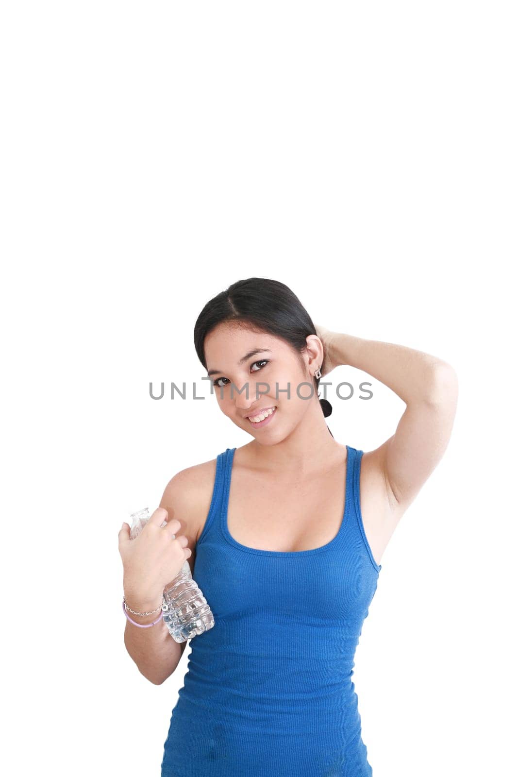 young woman holding a water bottle