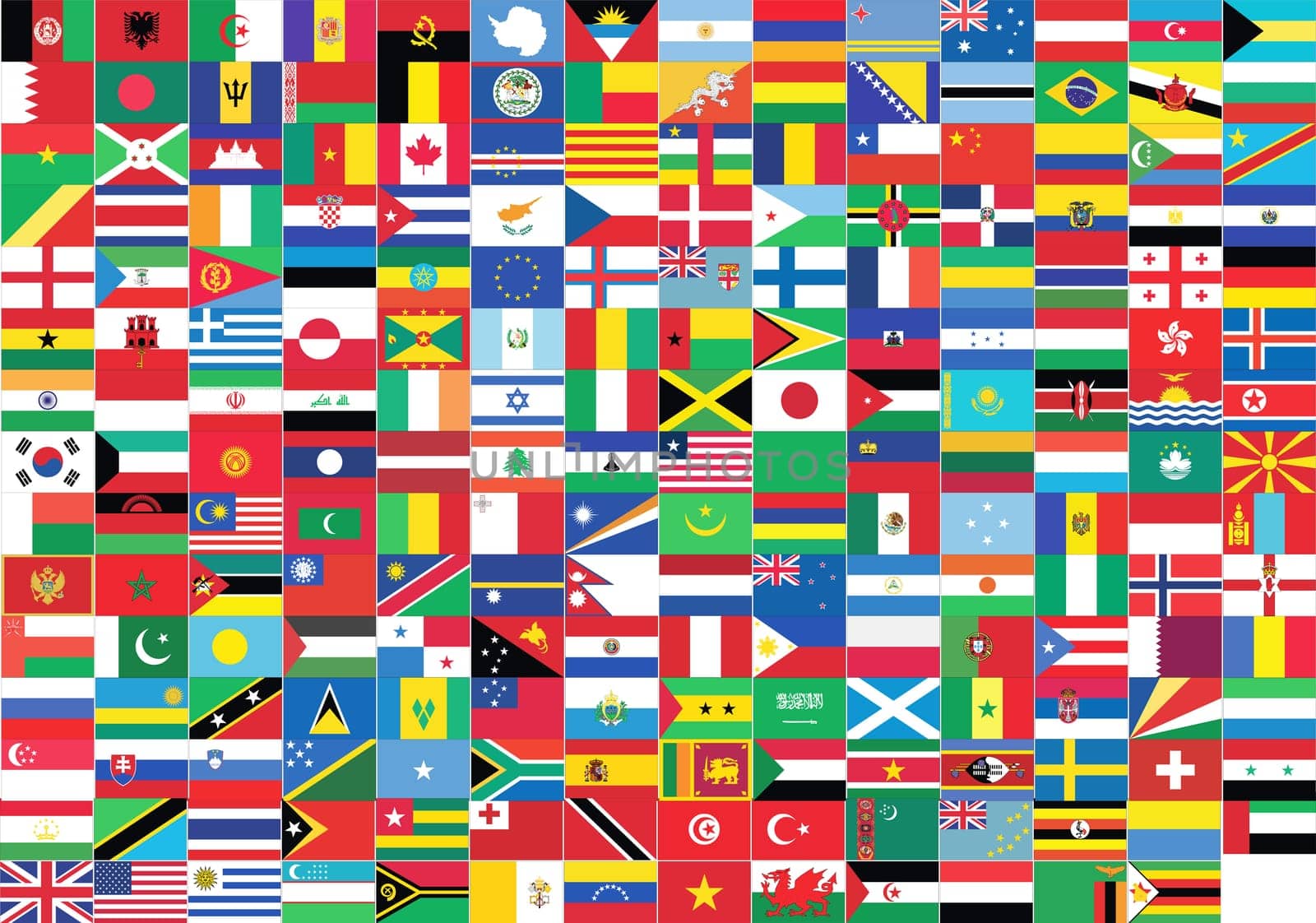 world flags giving a message of union