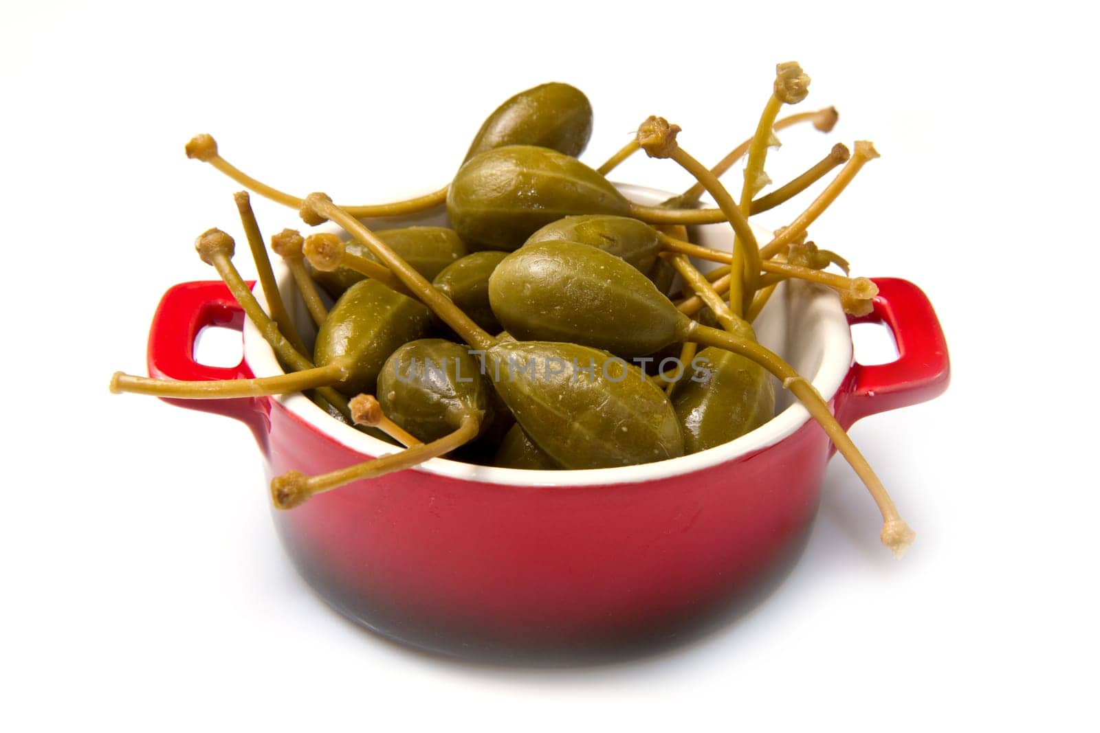 caperberries close up on white background