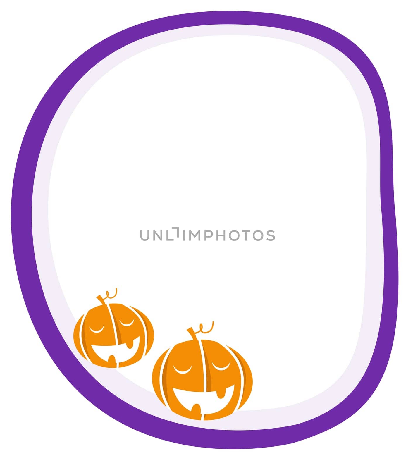 Blank banner with Halloween Pumpkin heads. Vector background.