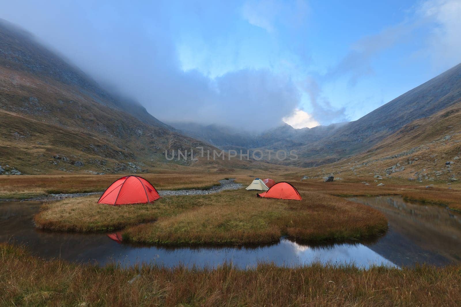 camping site in the Carpathian Mountains, Romania